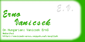 erno vanicsek business card